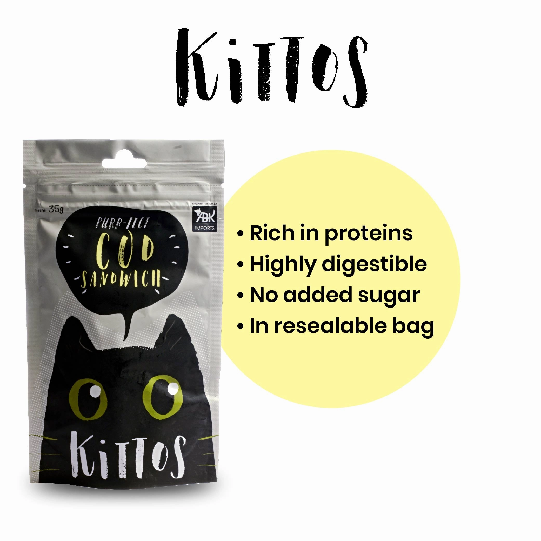 Kittos Purr Fect Cod Sandwich Cat Treat