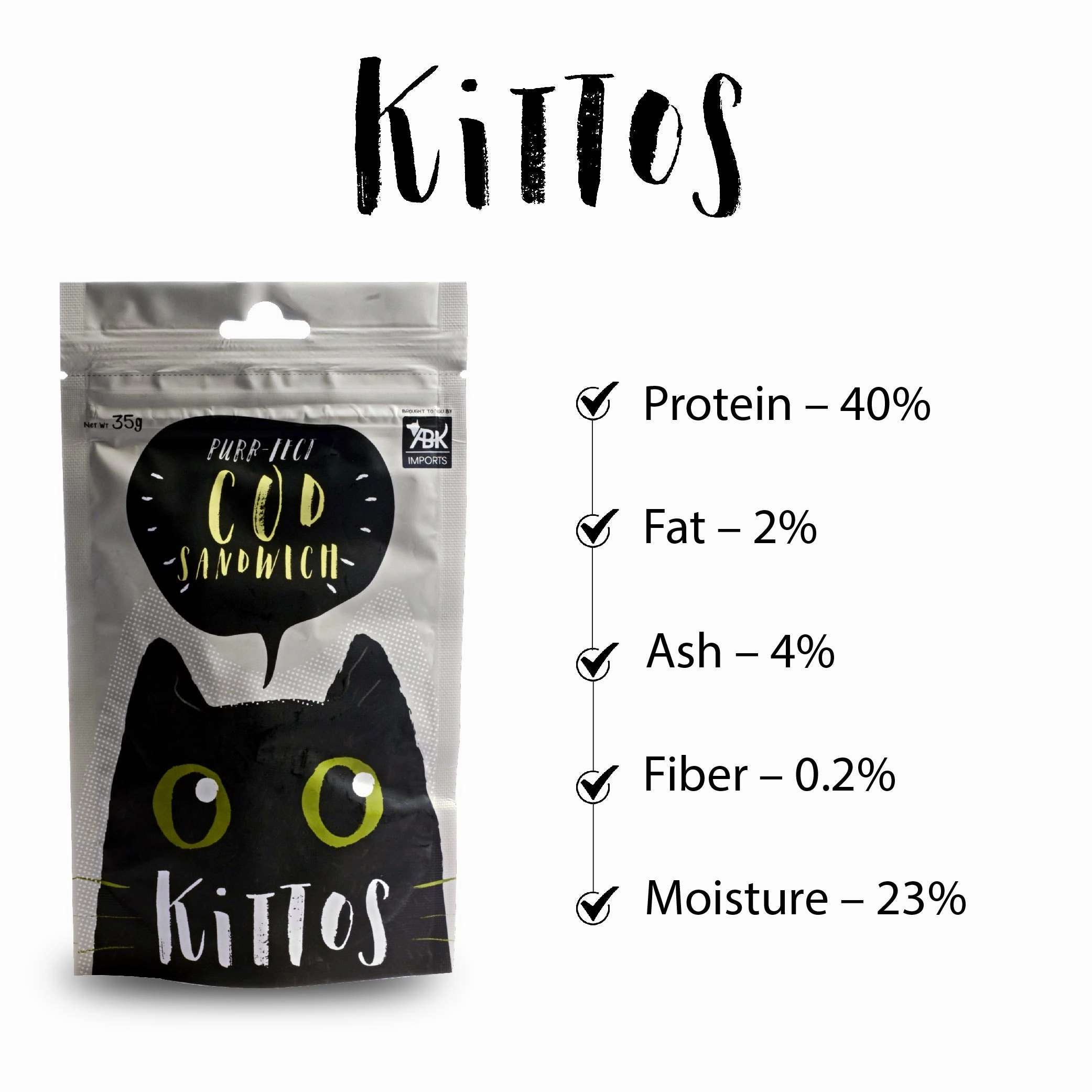 Kittos Purr Fect Cod Sandwich Cat Treat