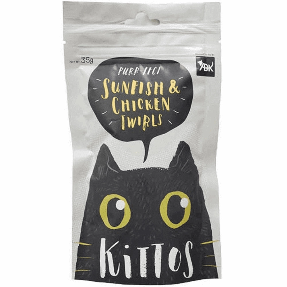 Kittos Purr Fect Sunfish Chicken and Twirls and Lamb Filet Bites Cat Treats Combo (3 3)