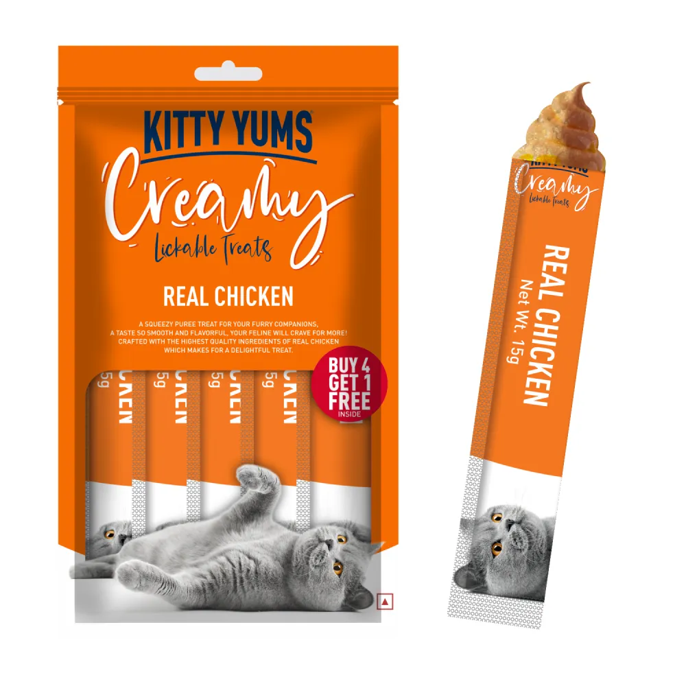 Kitty Yums Real Chicken and Seafood Medley Creamy Cat Treats Combo