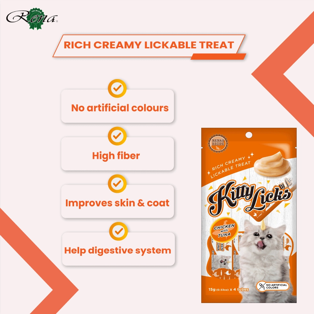 Kitty Licks Chicken Tuna and Chicken Flavour Cat Treats Combo