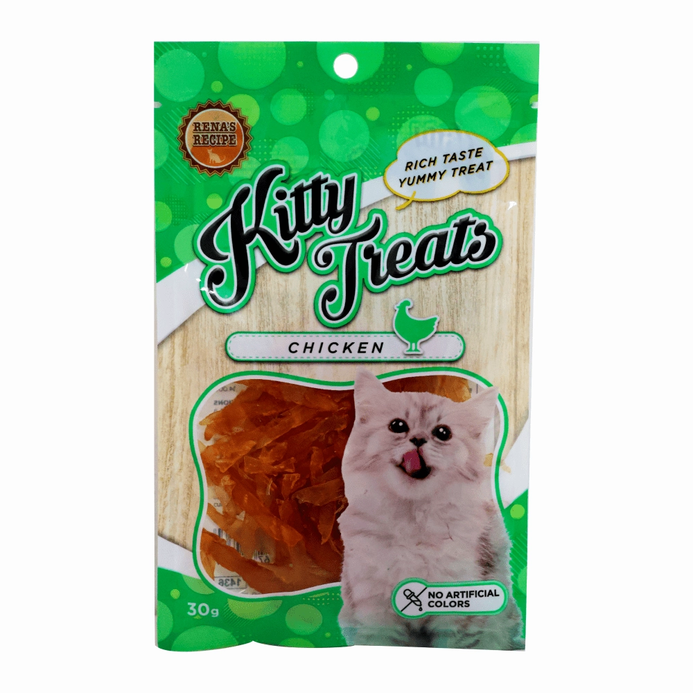 Kitty Treats Chicken with Scallop, Chicken with Shrimp Flavour and Soft Chicken Jerky Sliced Cat Treats Combo