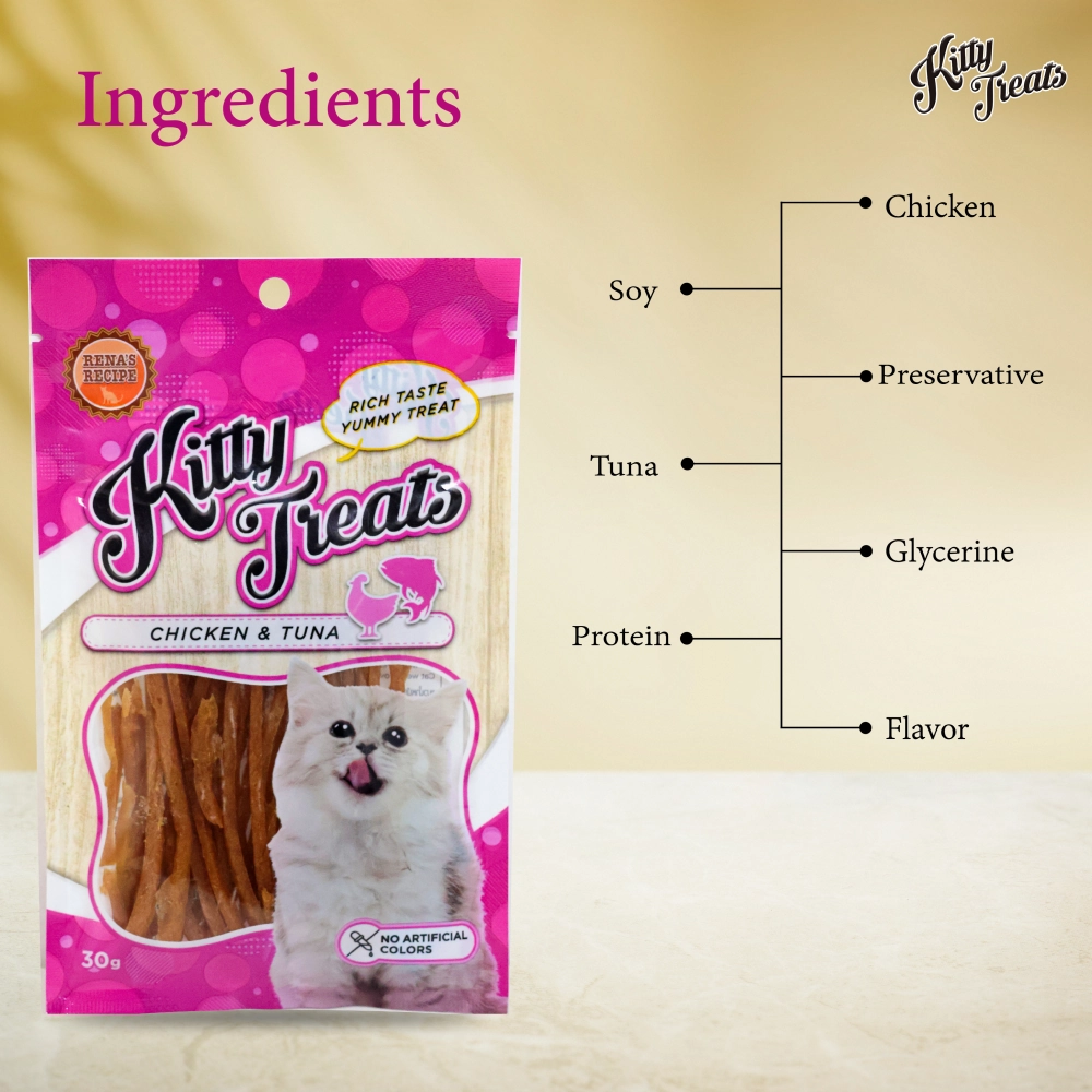 Kitty Treats Soft Chicken & Tuna and Chicken Sushi Cat Treats Combo
