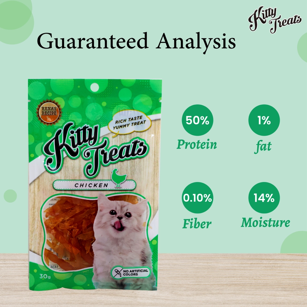 Kitty Treats Soft Chicken Jerky Sliced and Chicken & Tuna Cat Treats Combo