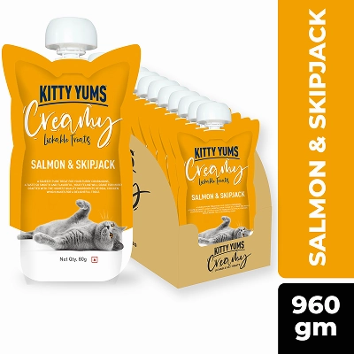 Kitty Yums Lickable Salmon & Skipjack Creamy Cat Treat
