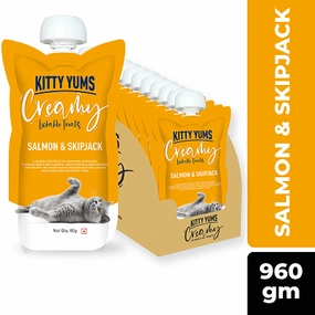 Kitty Yums Lickable Salmon & Skipjack Creamy Cat Treat
