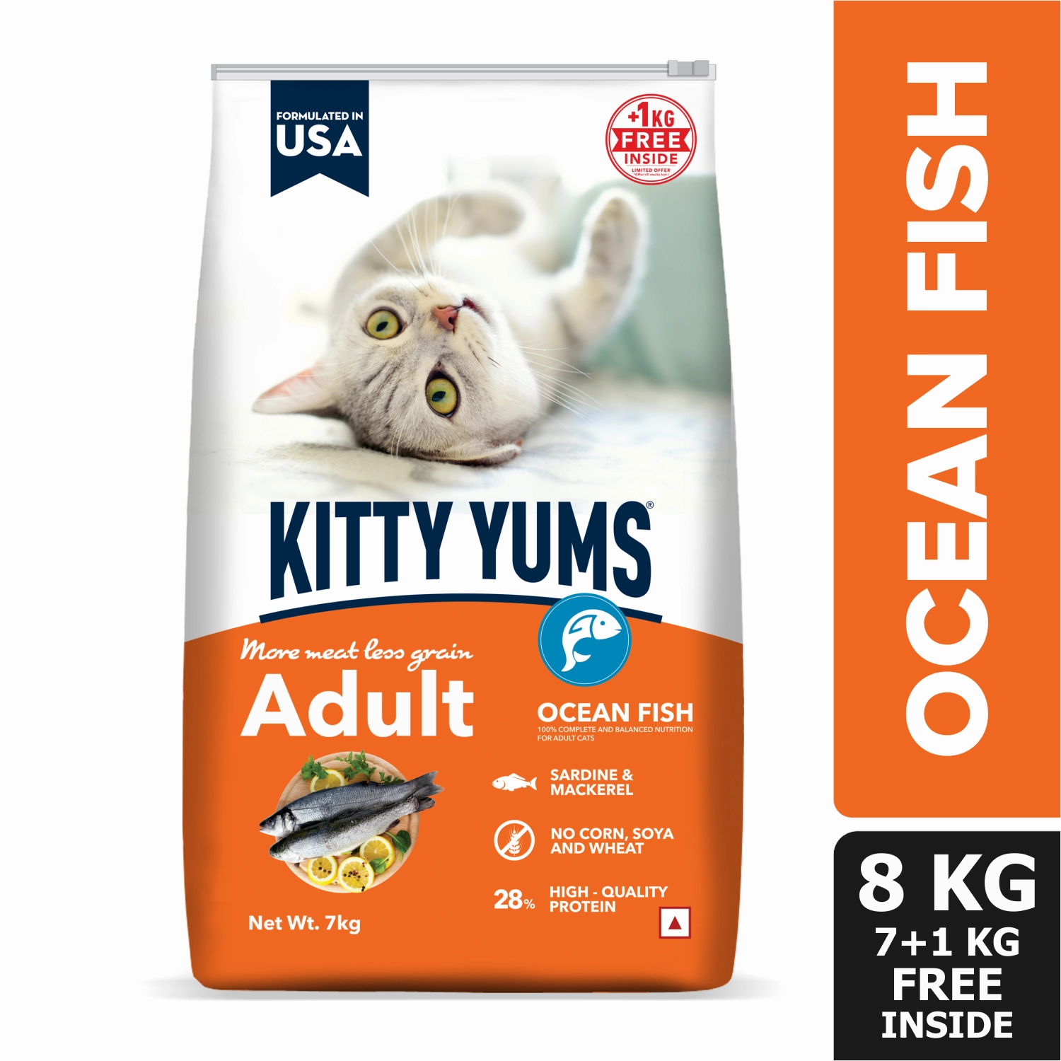 Kitty Yums Ocean Fish Adult (1  years) Cat Dry Food