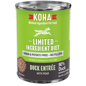 KOHA Grain & Potato Free Limited Ingredient Diet Duck Entree with Pear Canned Dog Food