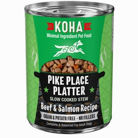 KOHA Grain & Potato Free Pike Place Platter Slow Cooked Stew with Beef & Salmon Canned Dog Food