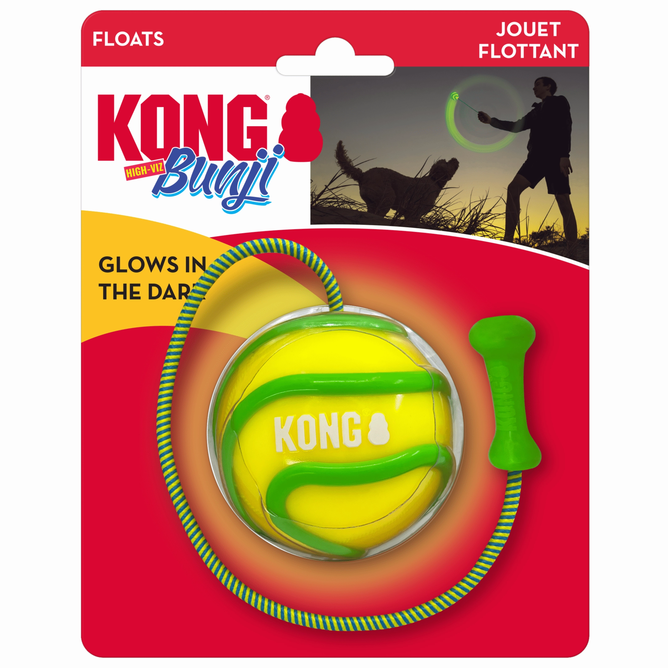 KONG Bunji High-Viz Ball Dog Toy