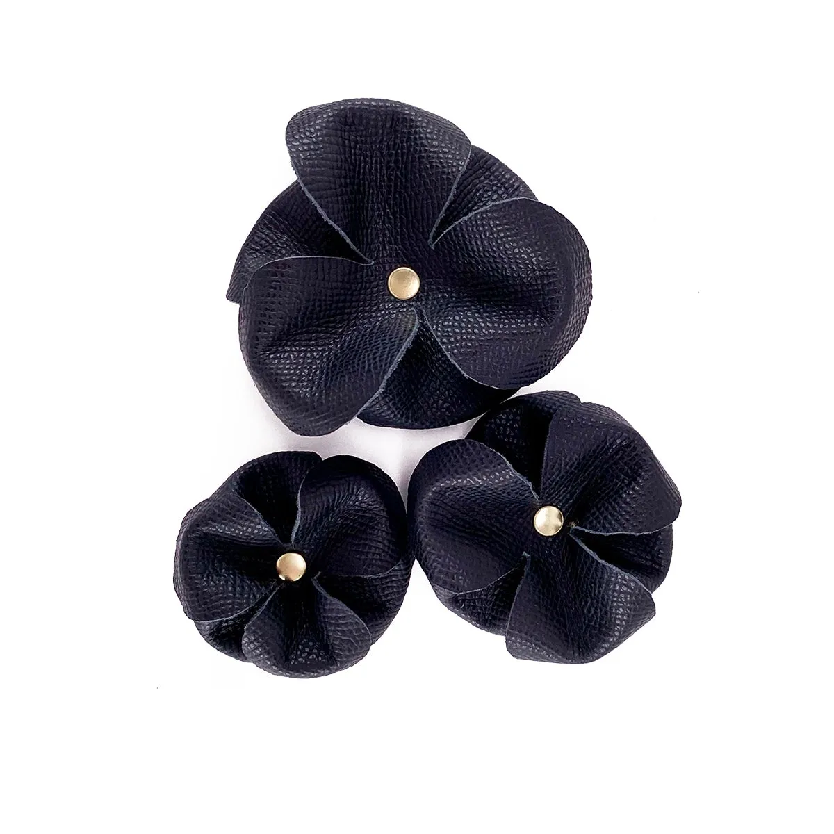 Lambert Classic Leather Dog Flowerette Slider Onyx