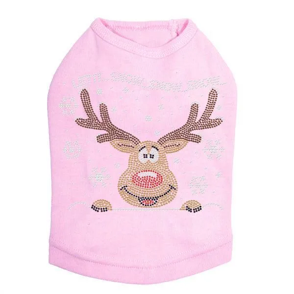 Let It Snow Reindeer Rhinestone Dog Tank