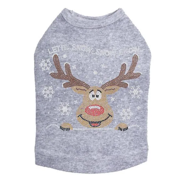 Let It Snow Reindeer Rhinestone Dog Tank