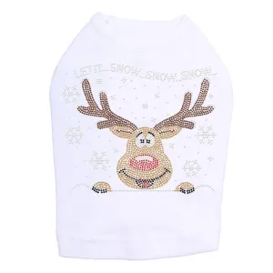 Let It Snow Reindeer Rhinestone Dog Tank