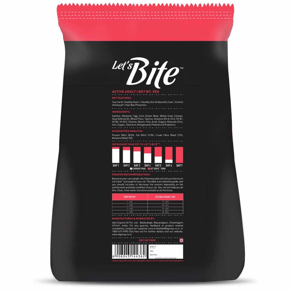 Let's Bite Active Adult Ocean Fish Dry Cat Food