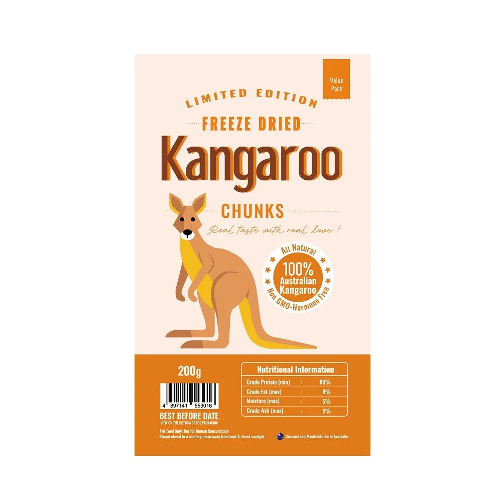 Limited Edition Freeze Dried Kangaroo Treats for Dogs & Cats