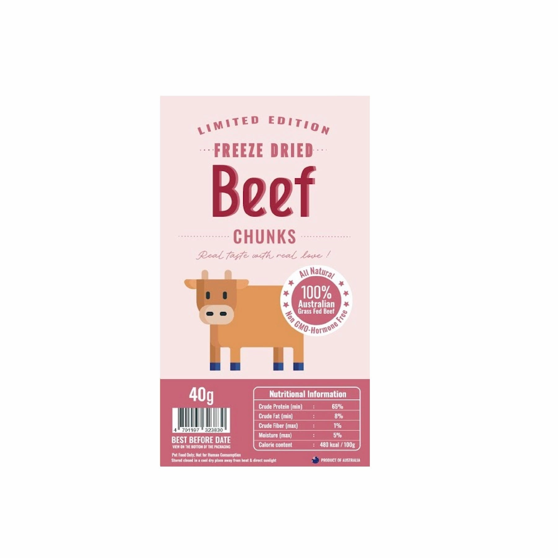 Limited Edition Freeze Dried Beef Diced Treats for Dogs & Cats