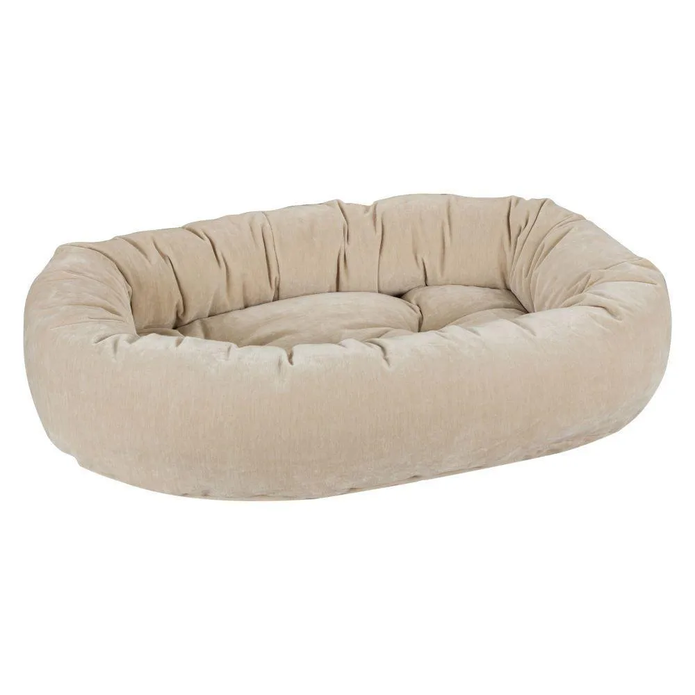 Linen Microvelvet Donut Dog Bed