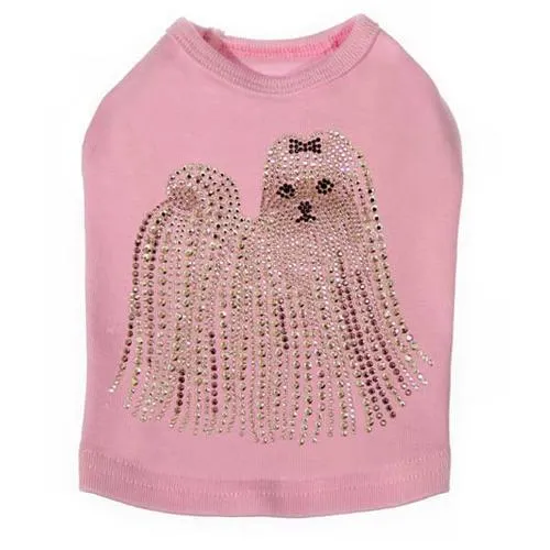Maltese Rhinestone Dog Tank