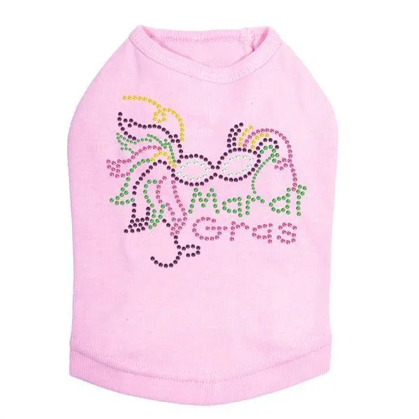Mardi Gras Mask 5 Rhinestone Dog Tank