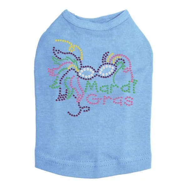 Mardi Gras Mask 5 Rhinestone Dog Tank
