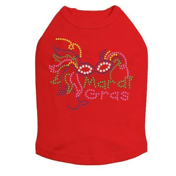 Mardi Gras Mask 5 Rhinestone Dog Tank