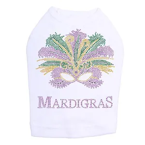 Mardi Gras Mask Rhinestone Dog Tank