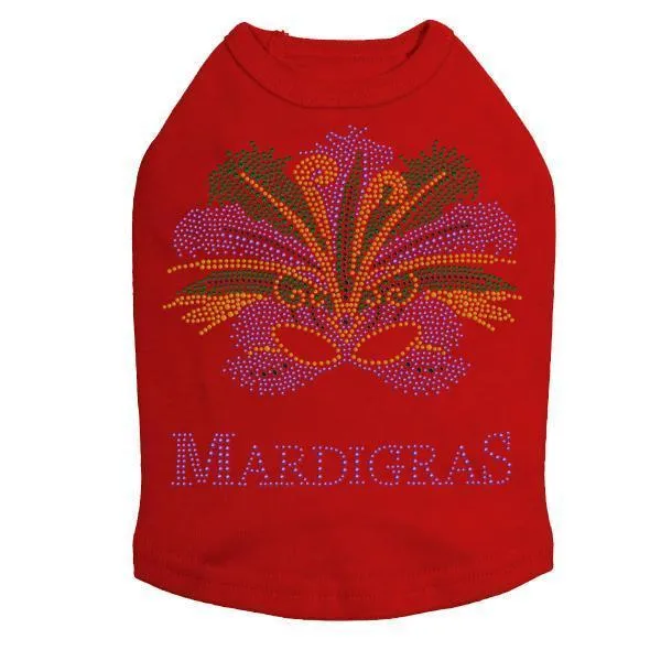 Mardi Gras Mask Rhinestone Dog Tank