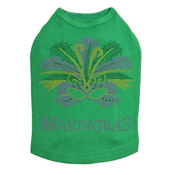 Mardi Gras Mask Rhinestone Dog Tank