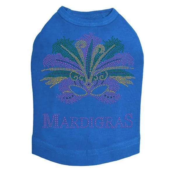 Mardi Gras Mask Rhinestone Dog Tank