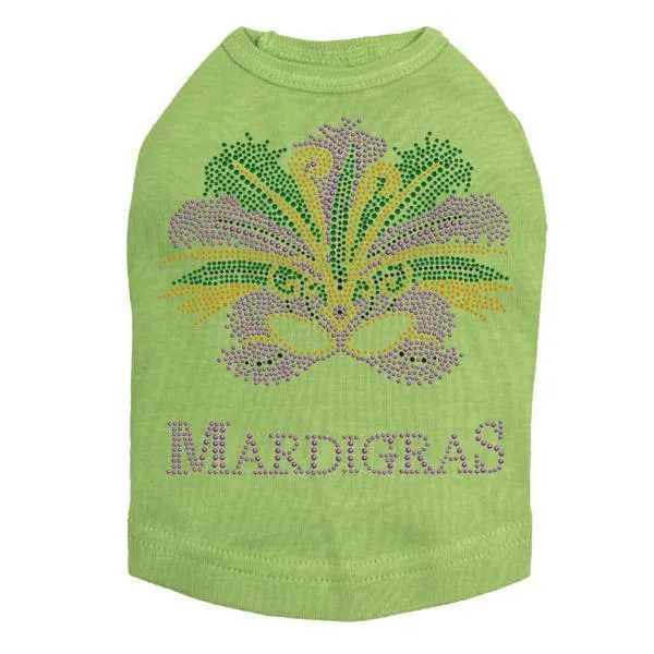 Mardi Gras Mask Rhinestone Dog Tank