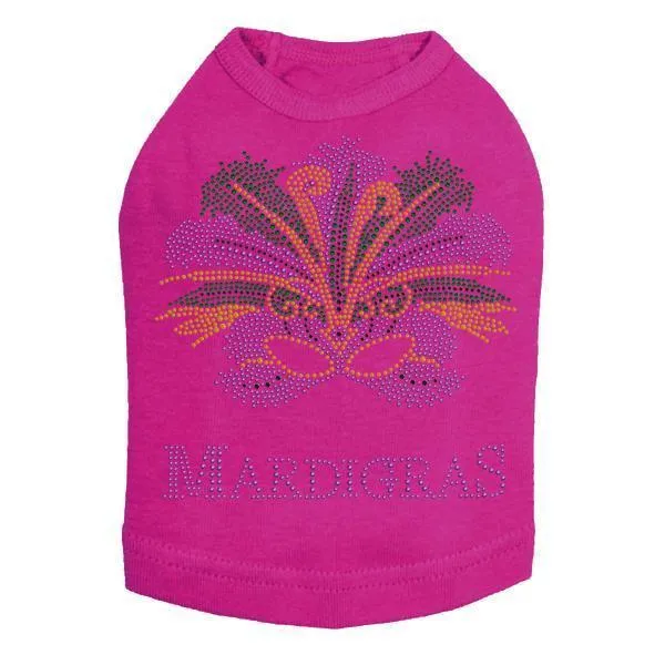 Mardi Gras Mask Rhinestone Dog Tank