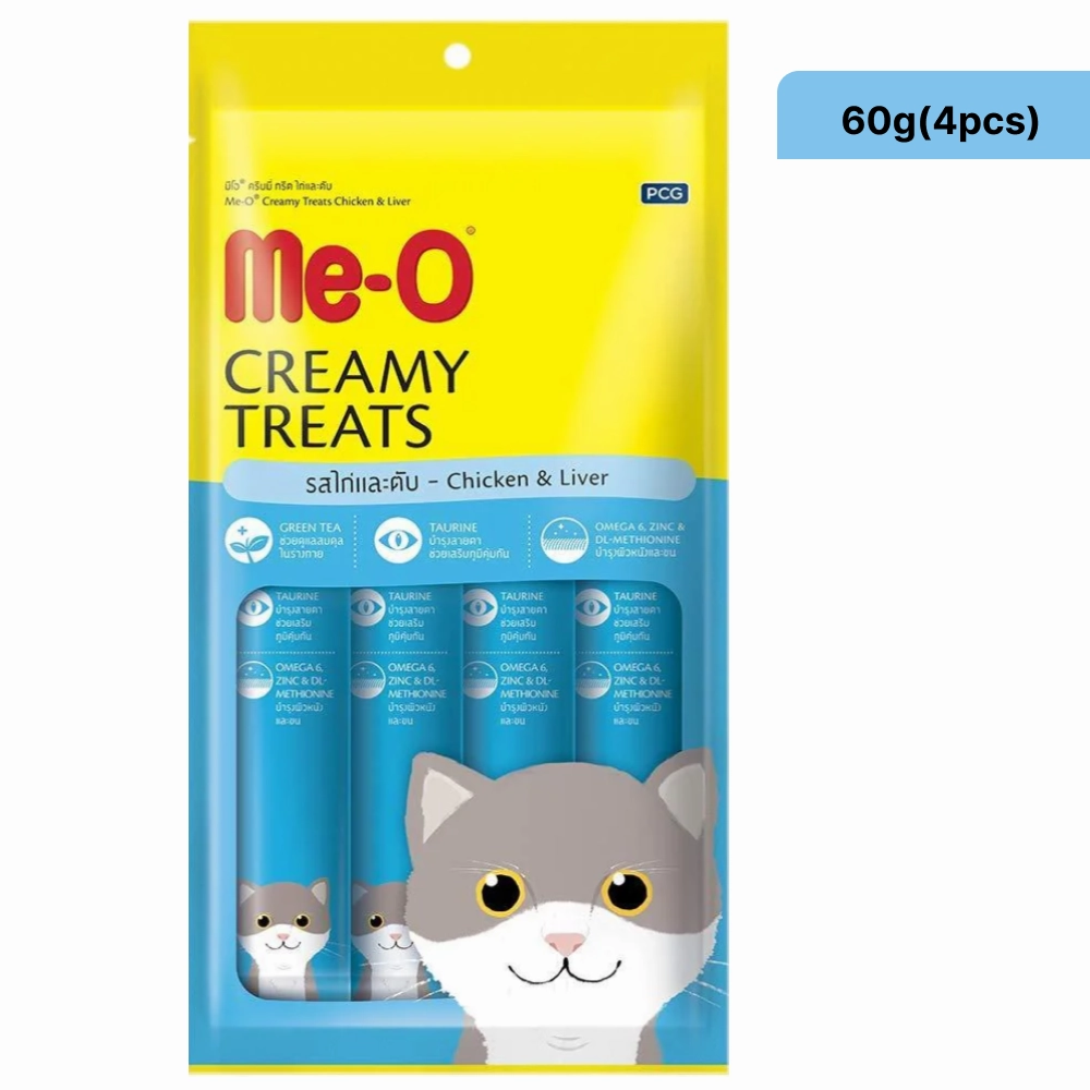 Me O Creamy Chicken & Liver and Sheba Tuna Flavor and Tuna & Prawn Maguro Selection Melty Premium Cat Treats Combo
