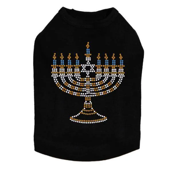 Menorah Rhinestone Dog Tank