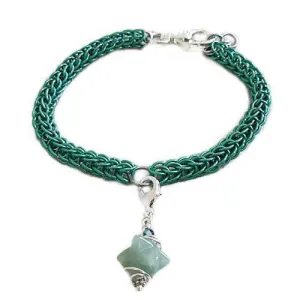 Merry Mint Hand Woven Chain Dog Collar