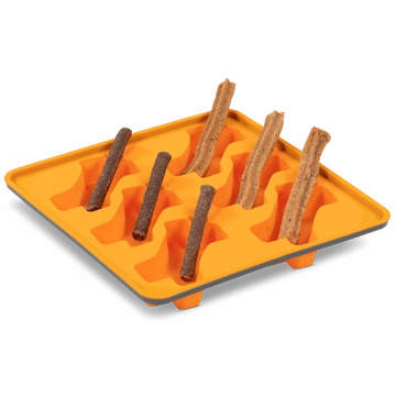 Messy Mutts Framed Silicone Treat Mold in Orange