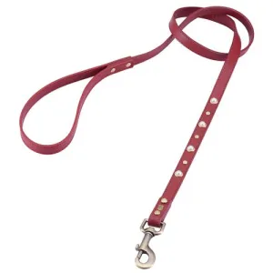 Mini Boho Red Leather Dog Leash