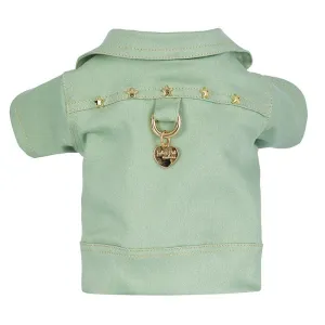 Mint Denim Biker Dog Coat