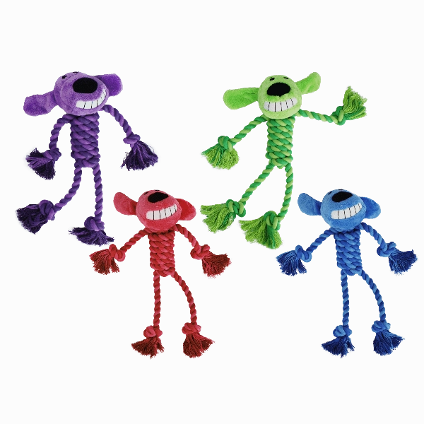 Multipet Rope Body Loofa Dog Toy