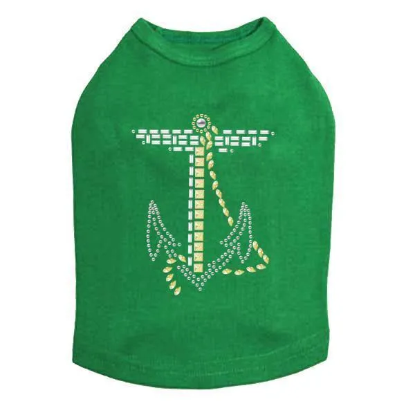 Nailhead Anchor Rhinestone Dog Tank
