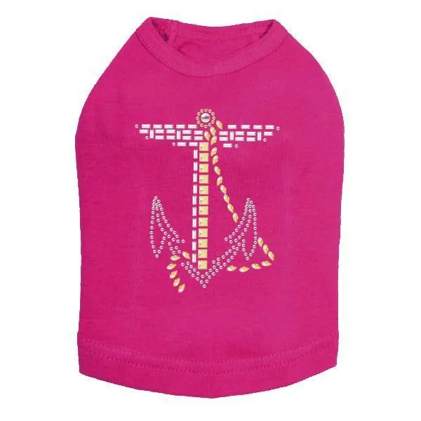Nailhead Anchor Rhinestone Dog Tank
