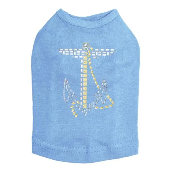 Nailhead Anchor Rhinestone Dog Tank