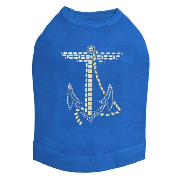 Nailhead Anchor Rhinestone Dog Tank
