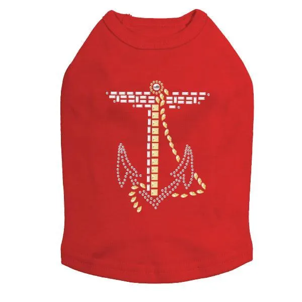 Nailhead Anchor Rhinestone Dog Tank