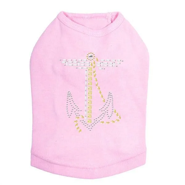 Nailhead Anchor Rhinestone Dog Tank