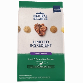 Natural Balance Limited Ingredient Lamb & Brown Rice Large Breed Recipe Dry Dog Food, 26lb