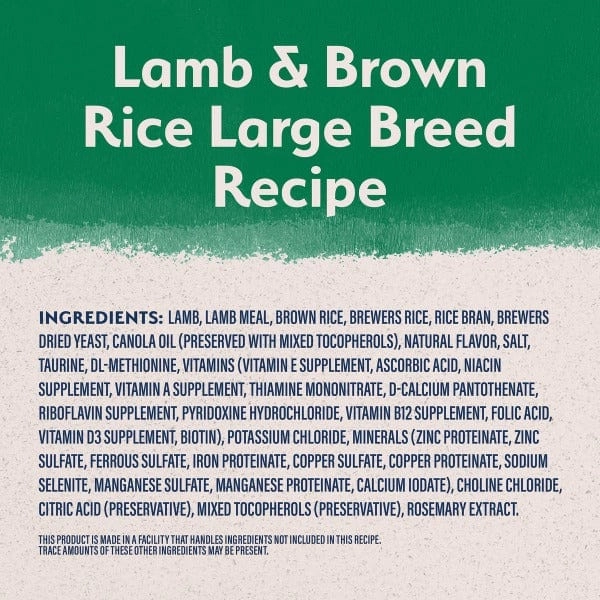 Natural Balance Limited Ingredient Lamb & Brown Rice Large Breed Recipe Dry Dog Food, 26lb