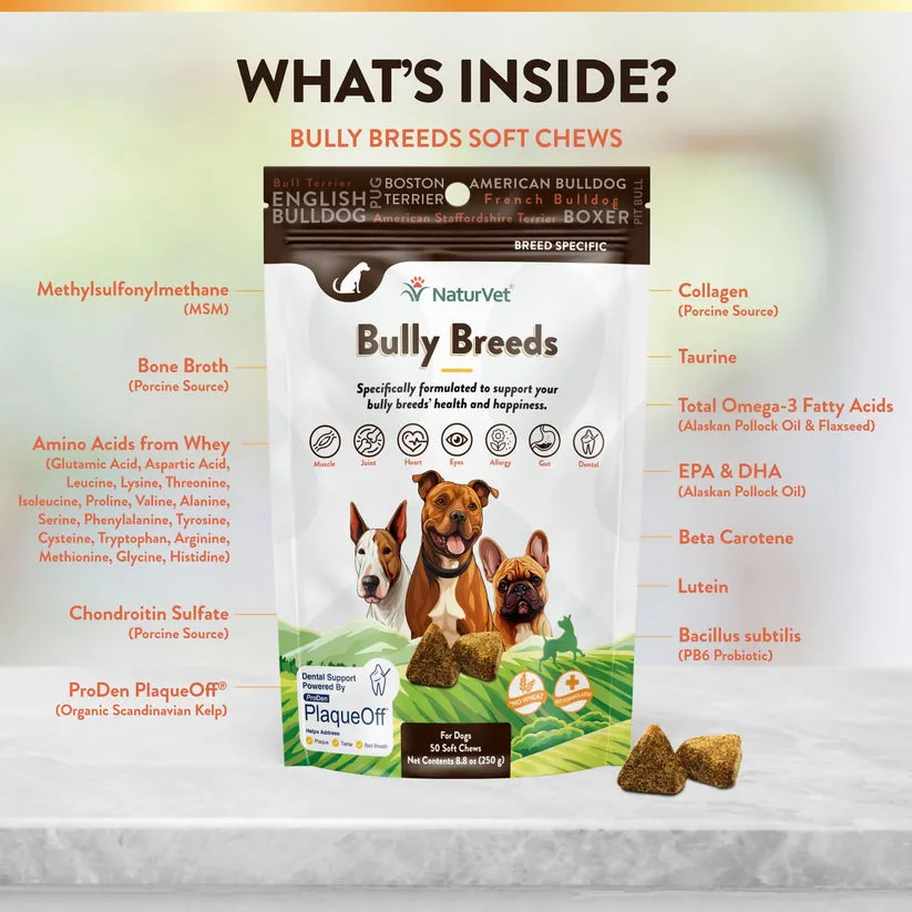 NaturVet Breed Specific Bully Breeds Soft Chews for Dogs