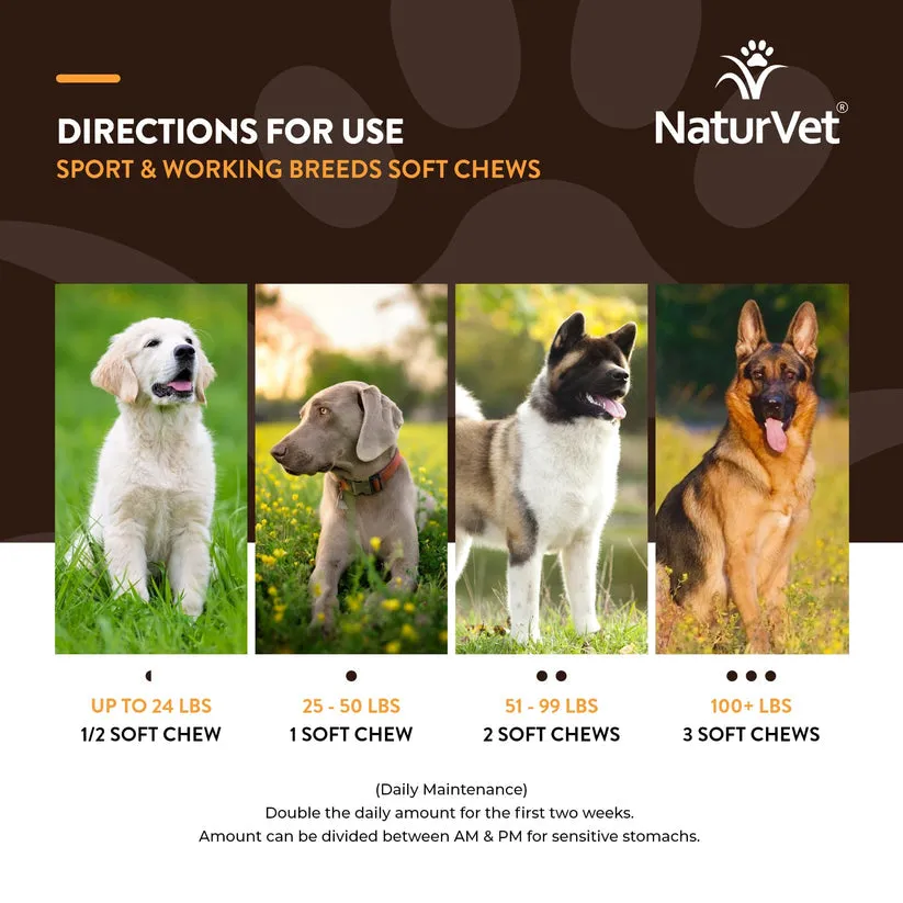 NaturVet Breed Specific Sport & Working Breeds Soft Chews for Dogs