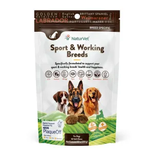 NaturVet Breed Specific Sport & Working Breeds Soft Chews for Dogs